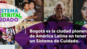 Pieza Sistema Distrital del Cuidado: Bogotá es la ciudada pionera de América Latina en tener un Sistema de Cuidado. - Foto de varias(os) ciudadanos de diferentes edades.