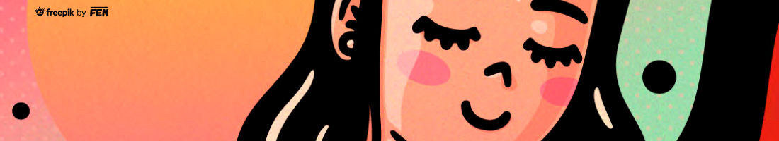 Ilustración de una mujer sonriendo y cuidando su cuerpo - Ilustración de la artista FEN en Freepik