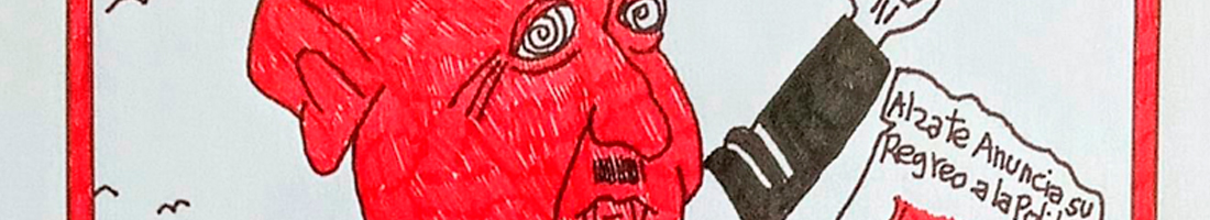 Personaje con colmillos con un papel en la mano