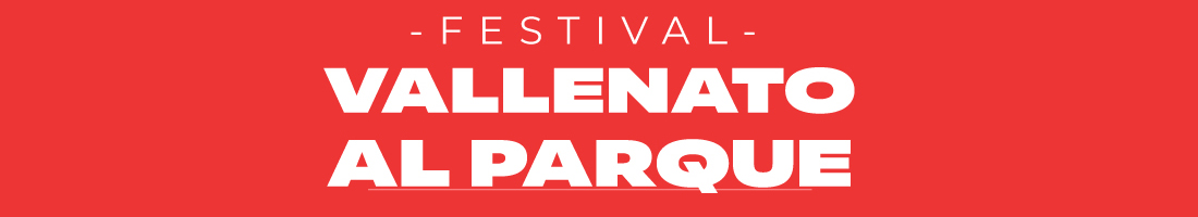 Letras del festival en fondo rojo con nubes