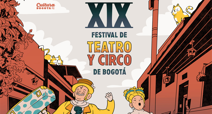 Caricatura de hombre y mujer en un circo