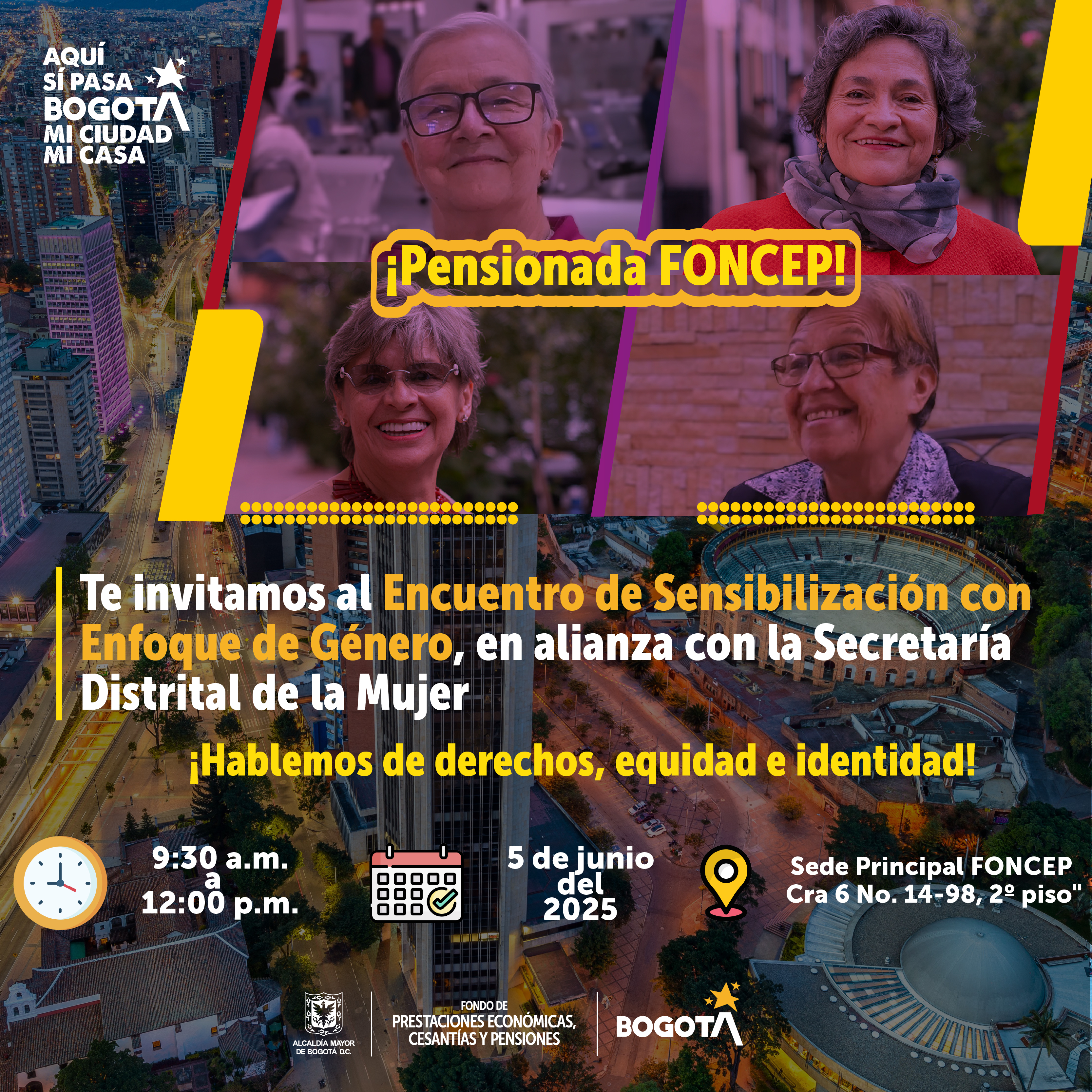 FONCEP invita a pensionadas al Encuentro de Sensibilización con Enfoque de Género