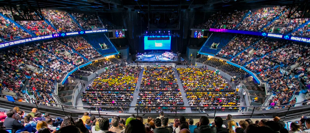 Foto panorámica del Movistar Arena con aforo completo durante la Rendición de cuentas de la Alcaldía Mayor de Bogotá el 23 de marzo de 2023. Foto: Alcaldía Mayor de Bogotá