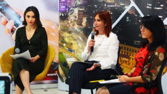 En la foto se encuentran de izquierda a derecha: Magnolia Vega (Presentadora de la sesión en vivo), Martha Lucia Villa (Directora General FONCEP) y Luz Mary Cárdenas (Gerente de la Lotería de Bogotá)