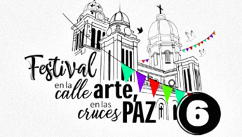 Pieza promocional del Festival en la calle, arte, paz en las cruces