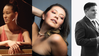 Fotografía de los tres músicos del recital.