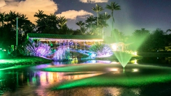 Foto de una parte del Jardín Botánico de Bogotá en la noche