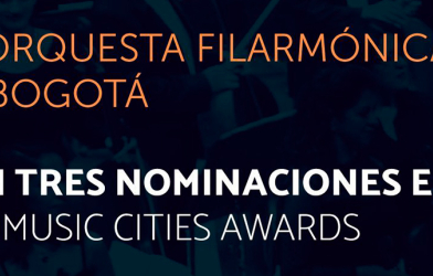 Pieza promocional de la nominación de la OFB en los Music Cities Award