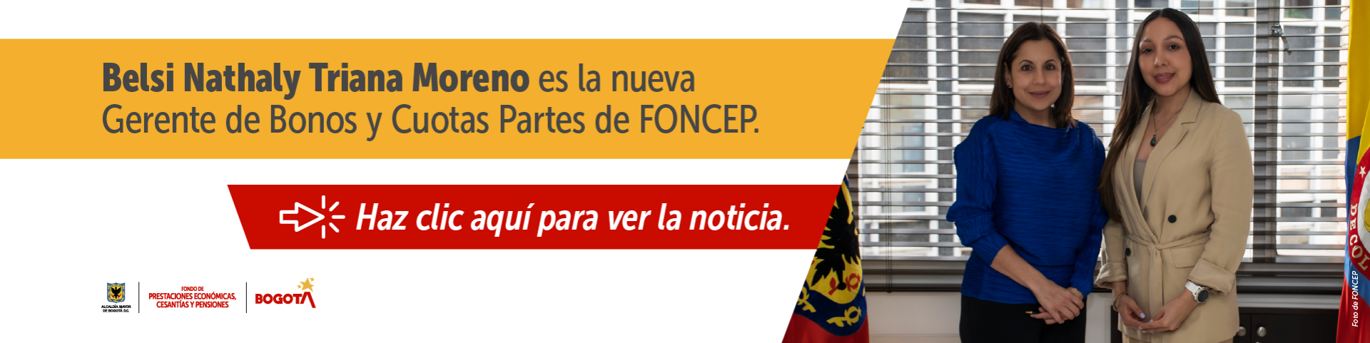 Belsi Nathaly Triana Moreno es la nueva Gerente de Bonos y Cuotas Partes de FONCEP. - Haz clic aquí para ver la noticia.