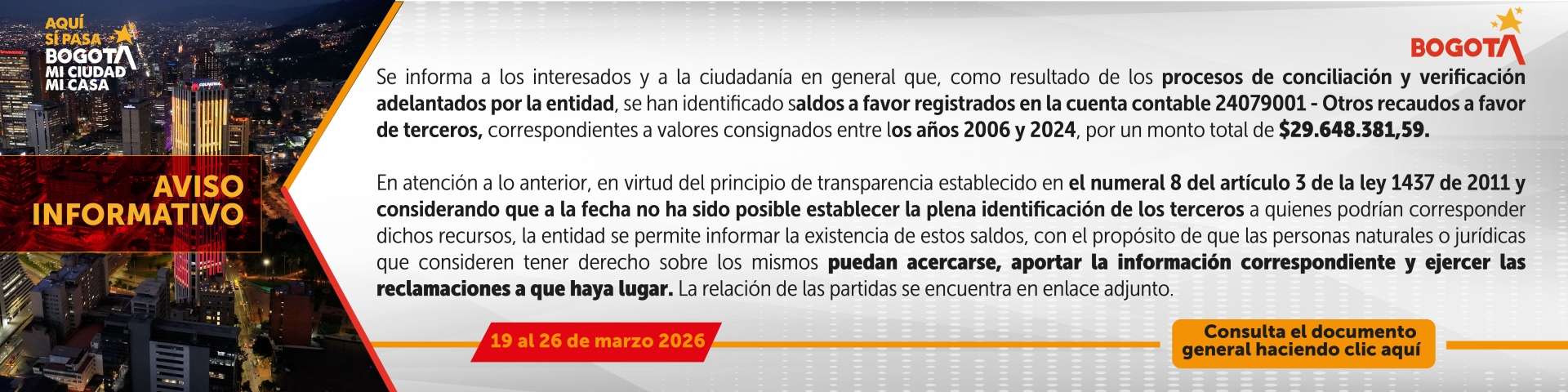 AVISO DEPURACIÓN CONTABLE 2026