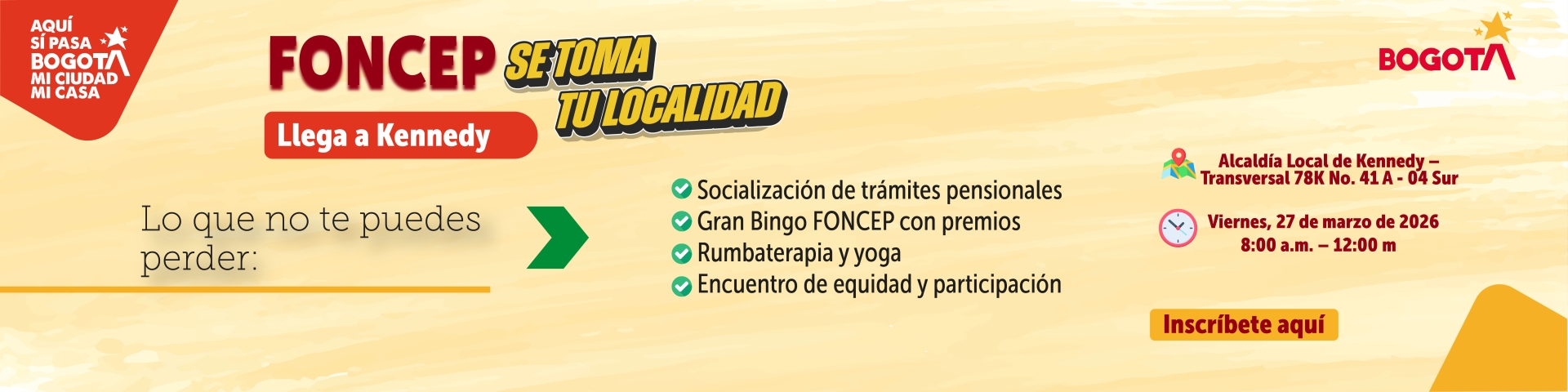 FONCEP SE TOMA TU LOCALIDAD KENNEDY 2026