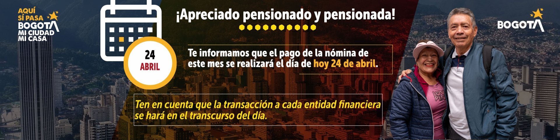 PAGO NOMINA PENSIONADOS MES 24 ABRIL 2026 HOY