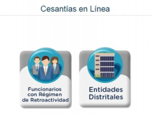 Iconos de personas y de un edificio y debajo texto en letras azules