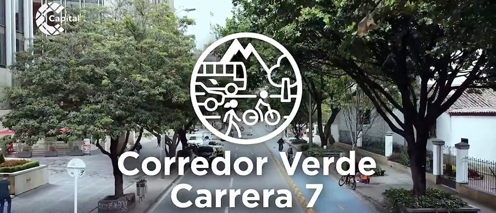 Fotograma de la alocución en vivo de la alcaldesa Claudia López sobre el corredor verde de la carrera séptima